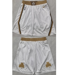 Men Boston Celtics City Edution White Shorts 