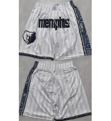 Men Memphis Grizzlies White 2026 Shorts 001