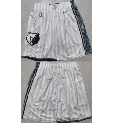 Men Memphis Grizzlies White 2026 Shorts Men Memphis Grizzlies White 2026 Shorts