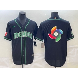 Men Mexico Baseball 2023 Black World Baseball Big Logo Classic Stitched JerseyS 1