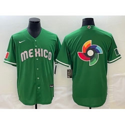 Men Mexico Baseball 2023 Green World Baseball Big Logo Classic Stitched JerseyS 1