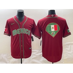 Men Mexico Baseball 2023 Red World Baseball Big Logo Classic Stitched Jersey