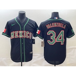 Men Mexico Baseball 34 Fernando Valenzuela 2023 Black World Baseball Classic Stitched Jersey