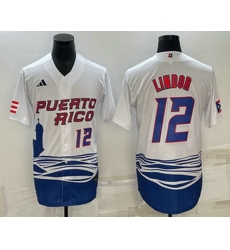 Mens Puerto Rico Baseball #23 Francisco Lindor Number White 2023 World Baseball Classic Stitched Jersey Mens Puerto Rico Baseball #23 Francisco Lindor Number White 2023 World Baseball Classic Stitched Jersey