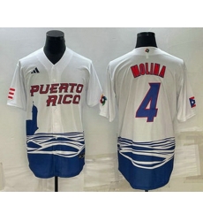 Men's Puerto Rico Baseball #4 Carlos Correa 2023 White World Baseball Classic Stitched Jerseys Men's Puerto Rico Baseball #4 Carlos Correa 2023 White World Baseball Classic Stitched Jerseys