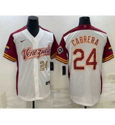 Men Venezuela Baseball #24 Miguel Cabrera Number 2023 White World Classic Stitched Jerseys Men Venezuela Baseball #24 Miguel Cabrera Number 2023 White World Classic Stitched Jerseys