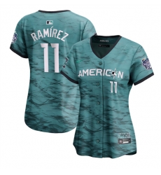 Women Cleveland Guardians 11 Jose Ramirez Teal 2023 All Star Stitched Baseball Jersey Women Cleveland Guardians 11 Jose Ramirez Teal 2023 All Star Stitched Baseball Jersey