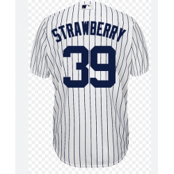 Men New York Yankees #39 Darryl Strawberry White Strips Stitched Jersey