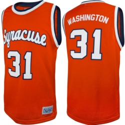 Syracuse Orange Pearl Washington #31 Orange Throwback Jersey