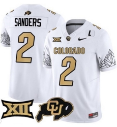 Men Colorado Buffaloes #2 Shedeur Sanders White Vapor Limited Stitched Football Jersey