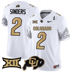 Men Colorado Buffaloes #2 Shedeur Sanders White Vapor Limited Stitched Football Jersey