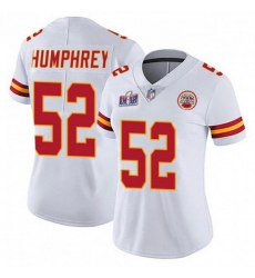 Women Kansas City Chiefs 52 Creed Humphrey White Vapor Untouchable Limited Stitched Football 2024 Super Bowl LVIII Jersey Women Kansas City Chiefs 52 Creed Humphrey White Vapor Untouchable Limited Stitched Football 2024 Super Bowl LVIII Jersey