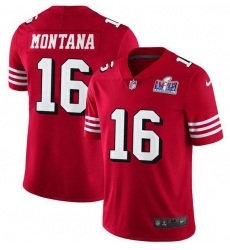 Youth NFL San Francisco 49ers 16 Joe Montana Red Vapor Untouchable Limited Stitched 2024 Super Bowl LVIII Jersey Youth NFL San Francisco 49ers 16 Joe Montana Red Vapor Untouchable Limited Stitched 2024 Super Bowl LVIII Jersey