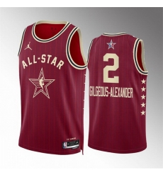 Men 2024 All Star 2 Shai Gilgeous Alexander Crimson Stitched Basketball Jersey Men 2024 All Star 2 Shai Gilgeous Alexander Crimson Stitched Basketball Jersey