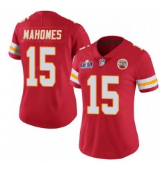 Women Kansas City Chiefs 15 Patrick Mahomes Red Vapor Untouchable Limited Stitched Football 2024 Super Bowl LVIII Jersey