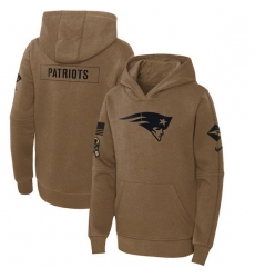 Youth New England Patriots 2023 Brown Salute To Service Pullover Hoodie Youth New England Patriots 2023 Brown Salute To Service Pullover Hoodie