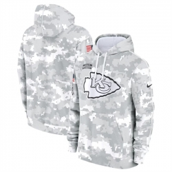 Youth Kansas City Chiefs 2024 White Gray Salute To Service Pullover Hoodie