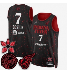 Women Indiana Fever Aliyah Boston #7 Black Stitched Basketball WNBA Jersey