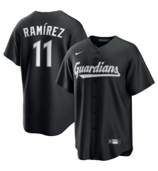 Men Cleveland Guardians 11 Jos E9 Ram EDrez Black Lights Out Limited Stitched Baseball Jersey