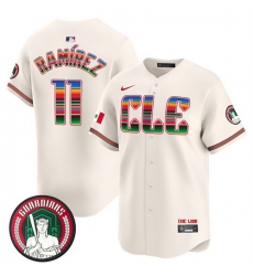 Men Cleveland Guardians 11 Jos E9 Ram EDrez Cream Mexico Vapor Premier Limited Stitched Baseball Jersey