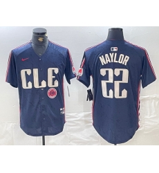 Men Cleveland Guardians 22 Josh Naylor Navy 2024 City Connect Limited Stitched Baseball Jersey 4 Men Cleveland Guardians 22 Josh Naylor Navy 2024 City Connect Limited Stitched Baseball Jersey 4