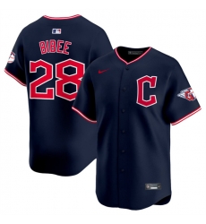 Men Cleveland Guardians 28 Tanner Bibee Navy 2025 Alternate Limited Stitched Baseball Jersey Men Cleveland Guardians 28 Tanner Bibee Navy 2025 Alternate Limited Stitched Baseball Jersey