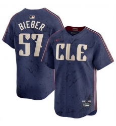 Men Cleveland Guardians 57 Shane Bieber Navy 2024 City Connect Limited Stitched Baseball Jersey Men Cleveland Guardians 57 Shane Bieber Navy 2024 City Connect Limited Stitched Baseball Jersey