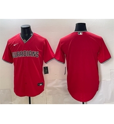 Men Cleveland Guardians Blank Red Cool Base Stitched Baseball Jersey