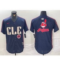 Men Cleveland Guardians Team Big Logo Navy 2024 City Connect Stitched Baseball Jersey Men Cleveland Guardians Team Big Logo Navy 2024 City Connect Stitched Baseball Jersey
