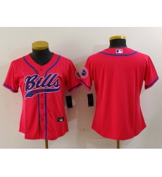 Women Buffalo Bills Red Team Big Logo With Patch Cool Base Stitched Baseball Jersey 8 Women Buffalo Bills Red Team Big Logo With Patch Cool Base Stitched Baseball Jersey 8