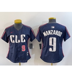 Women Cleveland Guardians 9 Kyle Manzardo Navy 2024 City Connect Stitched Baseball Jersey 2 Women Cleveland Guardians 9 Kyle Manzardo Navy 2024 City Connect Stitched Baseball Jersey 2