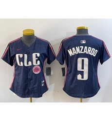 Women Cleveland Guardians 9 Kyle Manzardo Navy 2024 City Connect Stitched Baseball Jersey 5 Women Cleveland Guardians 9 Kyle Manzardo Navy 2024 City Connect Stitched Baseball Jersey 5
