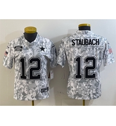 Women Dallas Cowboys 12 Roger Staubach 2024 F U S E Arctic Camo Salute To Service Limited Stitched Football Jersey Women Dallas Cowboys 12 Roger Staubach 2024 F U S E Arctic Camo Salute To Service Limited Stitched Football Jersey
