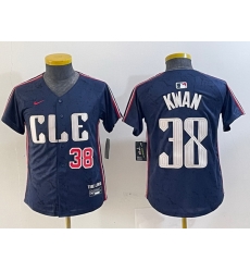 Youth Cleveland Guardians 38 Steven Kwan Navy 2024 City Connect Limited Stitched Baseball Jersey Youth Cleveland Guardians 38 Steven Kwan Navy 2024 City Connect Limited Stitched Baseball Jersey