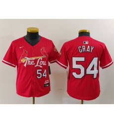 Youth St Louis Cardinals 54 Sonny Gray Red 2024 City Connect Limited Stitched Baseball Jersey Youth St Louis Cardinals 54 Sonny Gray Red 2024 City Connect Limited Stitched Baseball Jersey