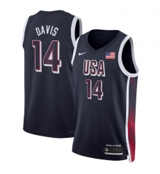 Men USA Basketball 14 Anthony Davis Navy 2024 Swingman Stitched Jersey Men USA Basketball 14 Anthony Davis Navy 2024 Swingman Stitched Jersey