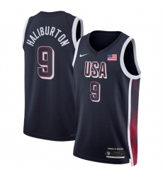 Men USA Basketball 9 Tyrese Haliburton Navy 2024 Swingman Stitched Jersey Men USA Basketball 9 Tyrese Haliburton Navy 2024 Swingman Stitched Jersey
