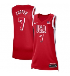 Women USA Basketball 7 Kahleah Copper Red 2024 Swingman Stitched Jersey Women USA Basketball 7 Kahleah Copper Red 2024 Swingman Stitched Jersey
