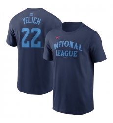 Men National League 22 Christian Yelich Navy 2024 All Star Name 26 Number T Shirt Men National League 22 Christian Yelich Navy 2024 All Star Name 26 Number T Shirt