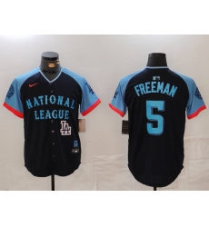 Men National League 5 Freddie Freeman Navy 2024 All Star Limited Stitched Baseball Jersey 2 Men National League 5 Freddie Freeman Navy 2024 All Star Limited Stitched Baseball Jersey 2