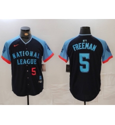 Men National League 5 Freddie Freeman Navy 2024 All Star Limited Stitched Baseball Jersey 5 Men National League 5 Freddie Freeman Navy 2024 All Star Limited Stitched Baseball Jersey 5