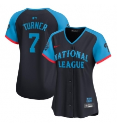 Women National League 7 Trea Turner Navy 2024 All Star Limited Stitched Baseball Jersey Women National League 7 Trea Turner Navy 2024 All Star Limited Stitched Baseball Jersey