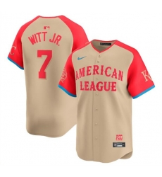Youth American League 7 Bobby Witt Jr Cream 2024 All Star Limited Stitched Jersey Youth American League 7 Bobby Witt Jr Cream 2024 All Star Limited Stitched Jersey