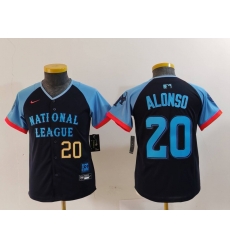 Youth National League 20 Pete Alonso Navy 2024 All Star Limited Stitched Baseball Jersey 5 Youth National League 20 Pete Alonso Navy 2024 All Star Limited Stitched Baseball Jersey 5