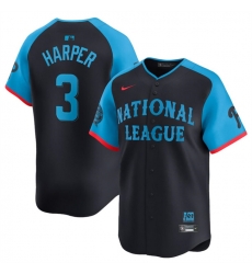 Youth National League 3 Bryce Harper Navy 2024 All Star Limited Stitched Baseball Jersey Youth National League 3 Bryce Harper Navy 2024 All Star Limited Stitched Baseball Jersey