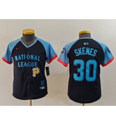 Youth National League 30 Paul Skenes Navy 2024 All Star Limited Stitched Baseball Jersey 3 Youth National League 30 Paul Skenes Navy 2024 All Star Limited Stitched Baseball Jersey 3