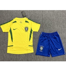 Youth Retro Soccer Jerseys Brazil Yellow 2002 Home Youth Retro Soccer Jerseys Brazil Yellow 2002 Home