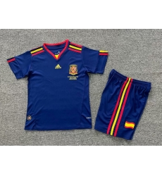 Youth Retro Soccer Jerseys Spain Blue Youth Retro Soccer Jerseys Spain Blue