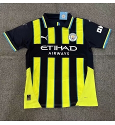 Men 2024 2025 Soccer Jersey Manchester City Yellow Black Home Men 2024 2025 Soccer Jersey Manchester City Yellow Black Home