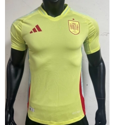 Men 2024 Soccer Jersey Spain Yellow Men 2024 Soccer Jersey Spain Yellow